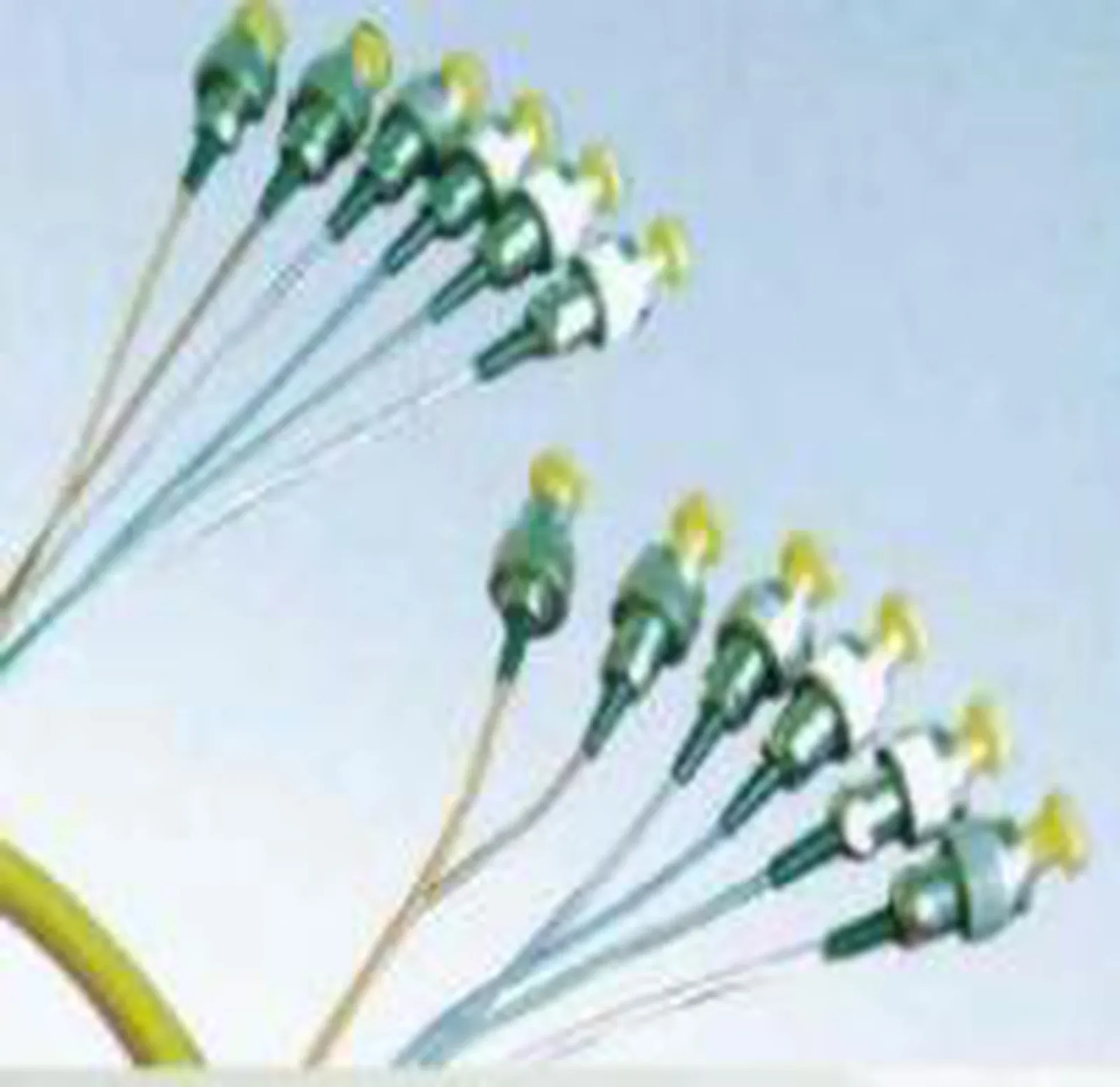 Bundle fiber pigtail / connector on a plain background
