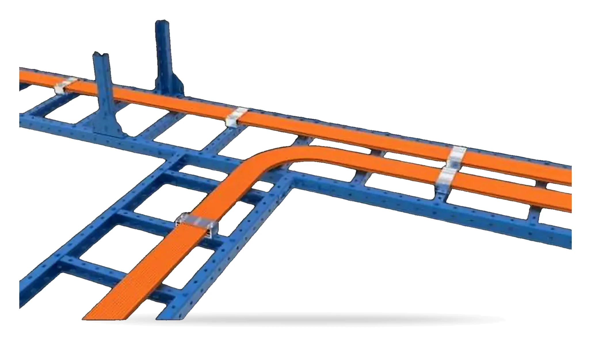 Cable ladder on a plain background