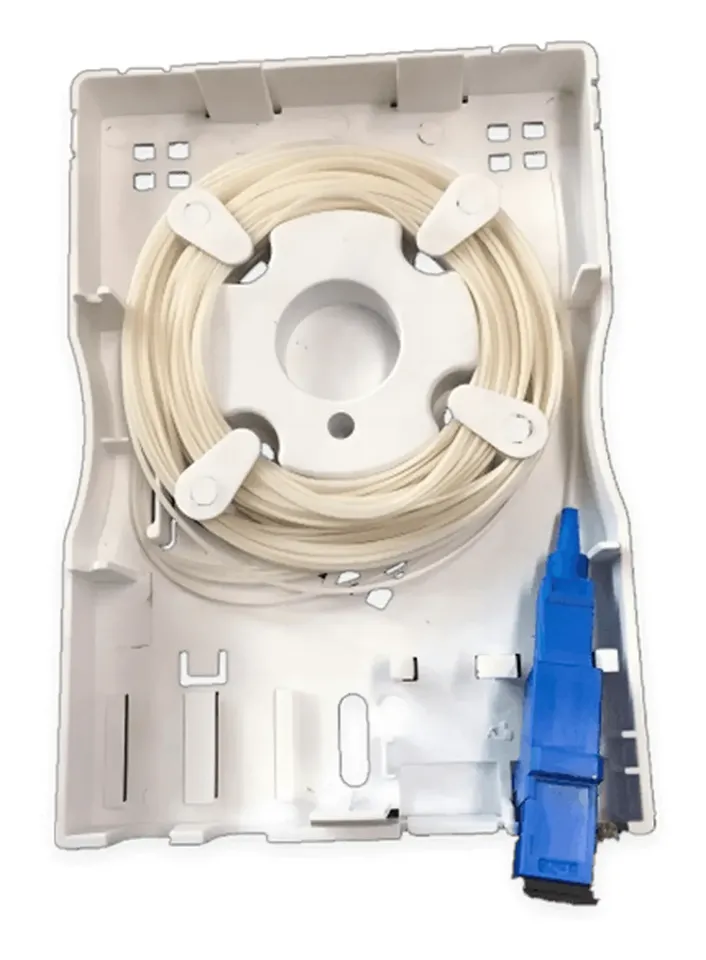 2 cores fiber terminal box on a plain background