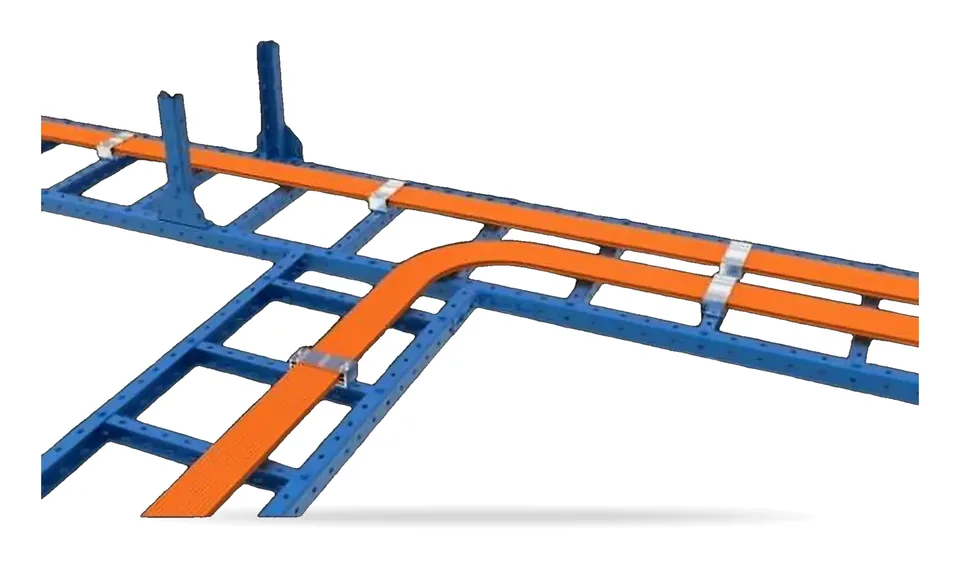 Cable ladder on a plain background