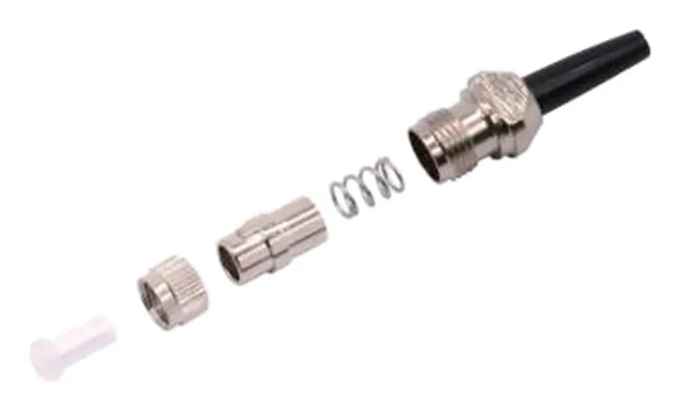 FC connector spare parts, 0.9 mm, copper alloy on a plain background