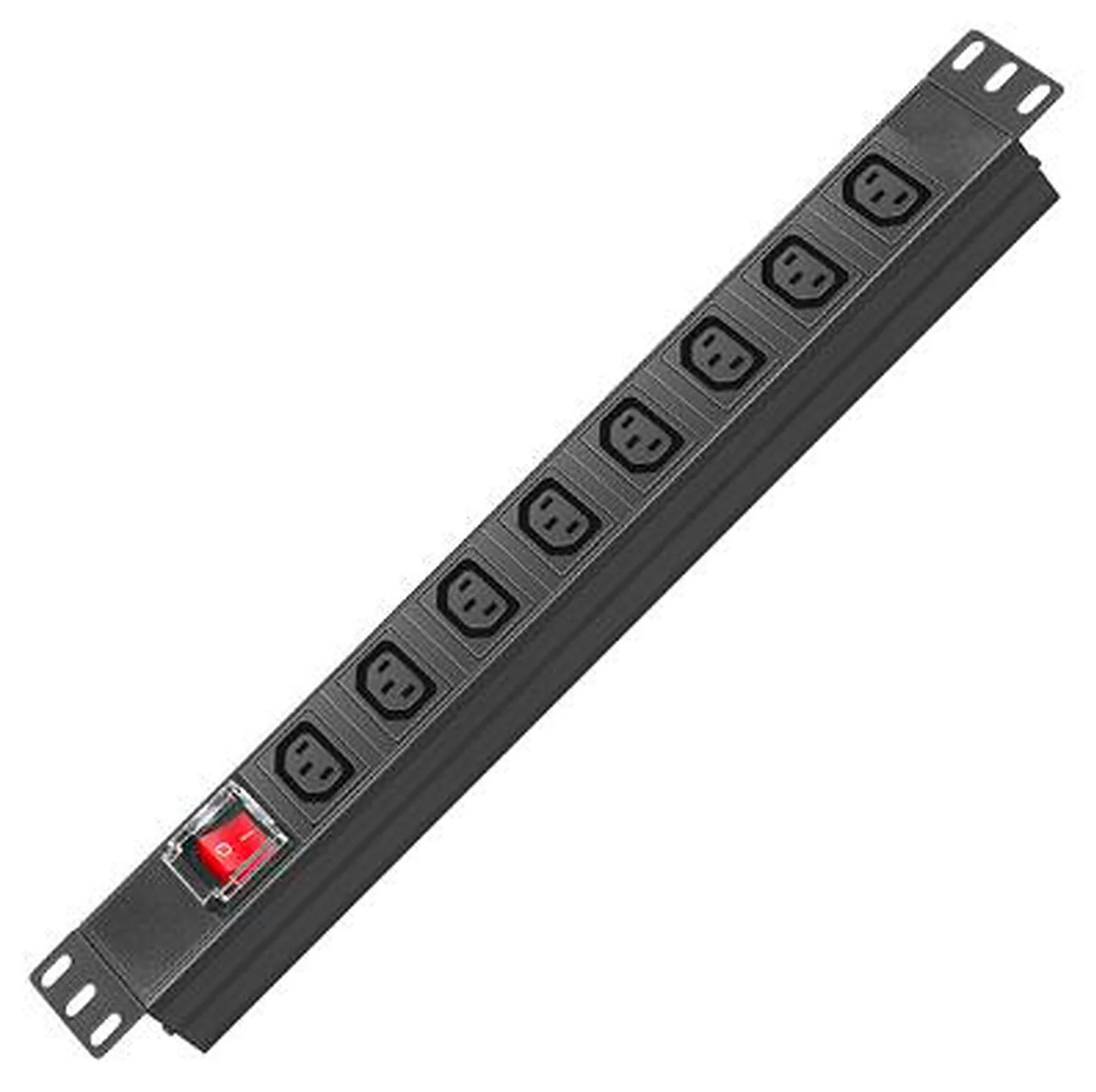 PDU 1U · 8 outlets · UK, Schuko, and Italian plugs · Layout 5 on a plain background