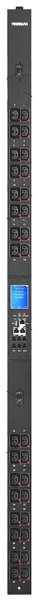 PDU chassis · black · 32A on a plain background